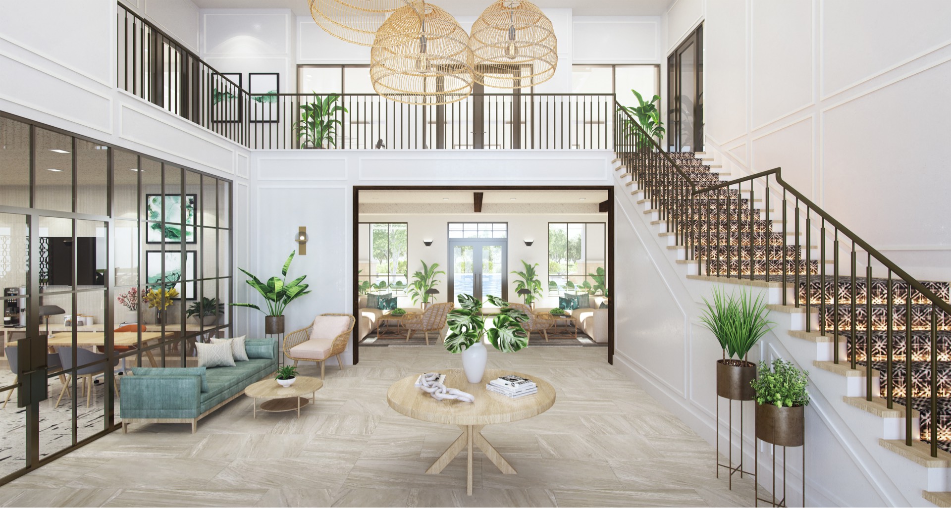 The lobby in Savio's clubhouse