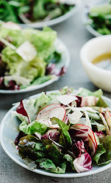 vibrant salads on a table